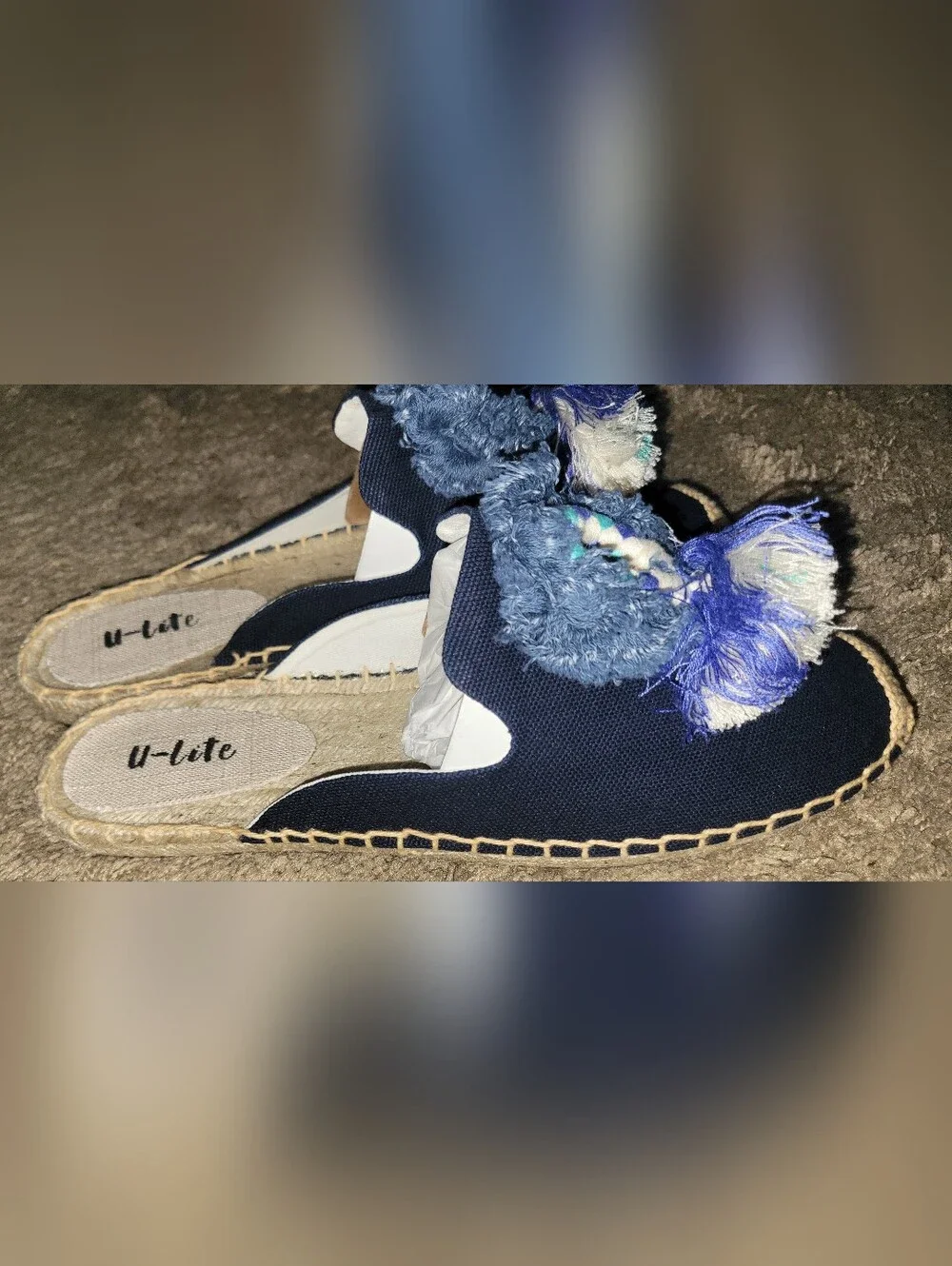 Luxe Navy Espadrille Slip-On with Decorative Tassels
